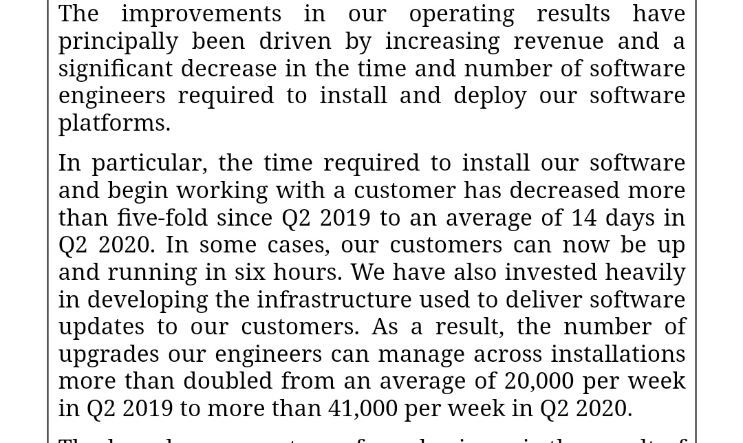 Profitability: The model's profitability hinges on the (1) Time to setup within an enterprise (2) Reducing the man component of each deployment(1) and (2) are inter related and there are signs that Palantir is taking this very seriously.