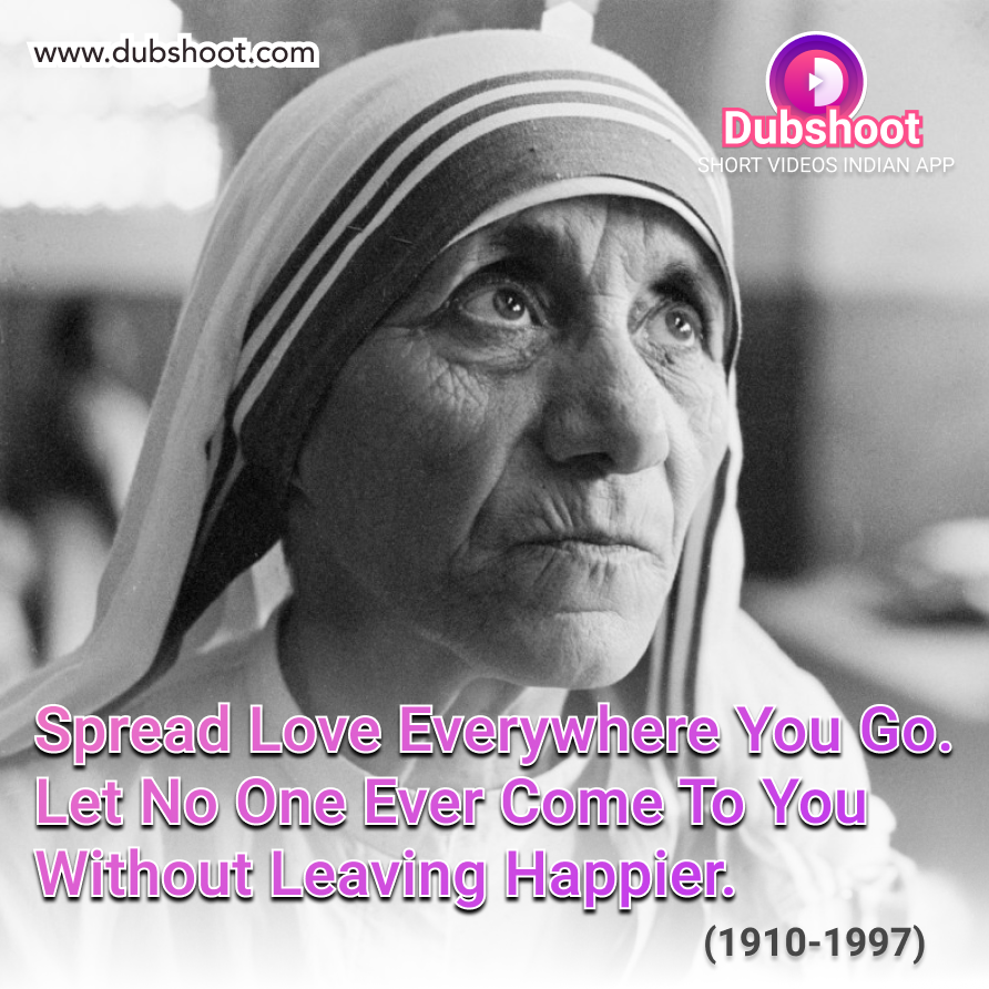 Dubshoot1's tweet photo. Remembering Mother Teresa; A True Messenger of Peace and Symbol of Humanity on her 110th Birthday Anniversary
#MotherTeresa #peace #humanity #inspiration #sacrifice #quote #christianity #India #Dubshoot #vocalforlocal #madeinindia #Indianapp https://t.co/XWnsFtzUkS