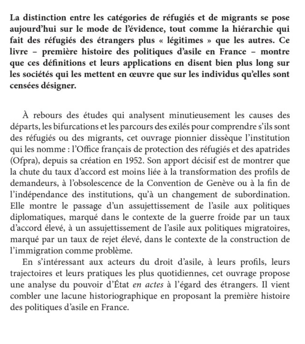 Florian Louis On Twitter Karen Akoka L Asile Et L Exil Une Histoire De La Distinction Refugies Migrants A Paraitre En Octobre Chez La Decouverte Https T Co Yb1tufm7p5