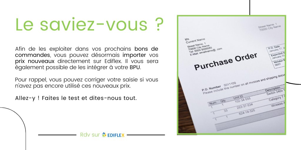 EpictureParis's tweet photo. 🚨 Alerte nouvelle fonctionnalité EDIFLEX ! 🚨

#ediflex  #epicture #situationsdetravaux #mpt #mtp #prix #prixnouveau #tableau #import #tableauprixnouveau #bpu #bondecommande #commandepublique #commande https://t.co/HPhBLX9peC