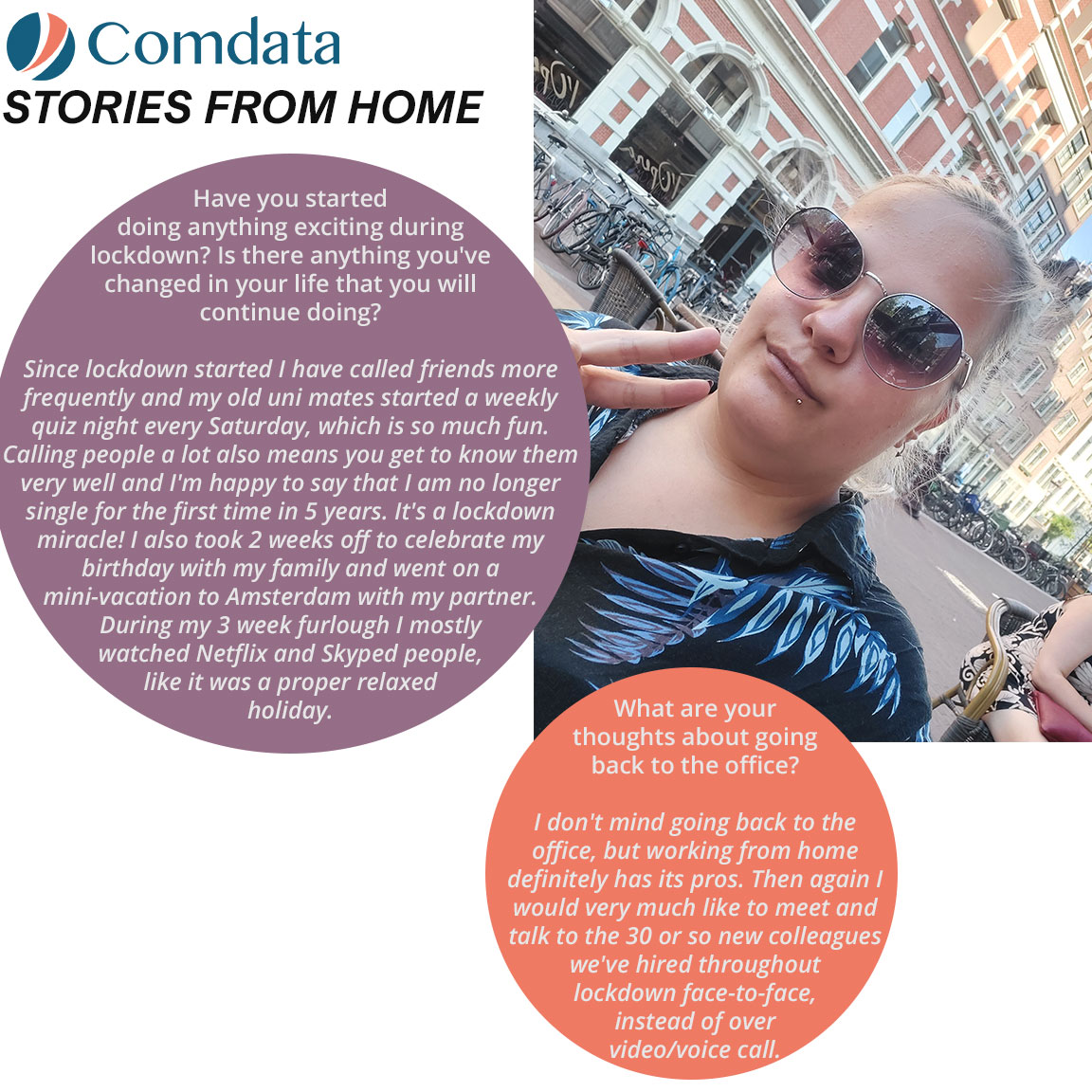 This week, we've had a chat with Femke in one of our London Dutch teams, and she told us what she's been up to, between working from home, furlough and back to work.
#Storiesfromhome #workingfromhome #WeAreComdata