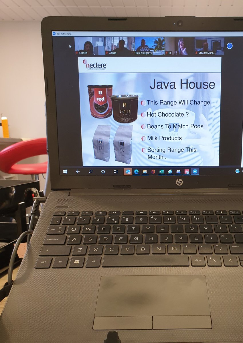 _IWSNI's tweet photo. Learning all about the new products being added to our always growing range. Exiting times ahead. Always learning always adapting #nectere #necterevirtualmeeting #Belfasthour #coffee #javahouse #kfee https://t.co/iyxBDa1LOK