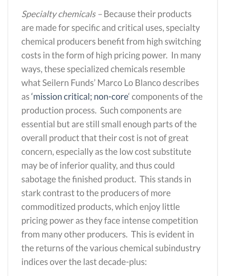 I believe  $SHW is classified as a specialty chem. It fits this description; the actual paint, as i understand it, is a small cost of a paint job, so pros are not likely to opt for a cheaper substitute as it may require more coats, and thus use more time, & so eat profits