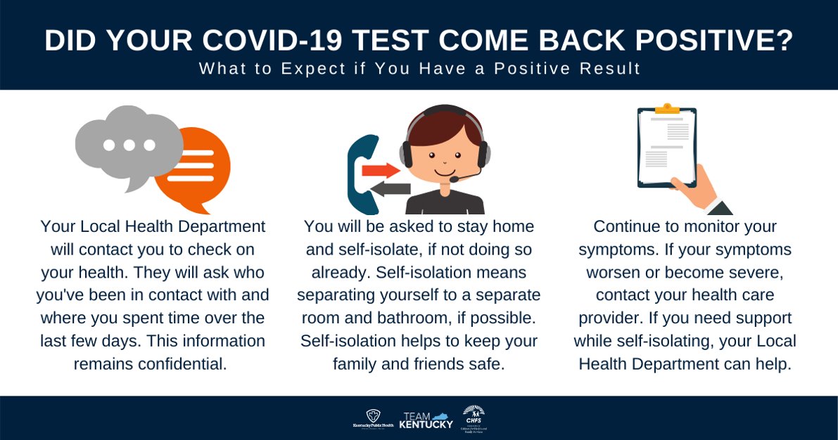 If you've been diagnosed with #COVID19 you can expect to be contacted by your local health department. They are here to help you through the process and keep you and others safe.
