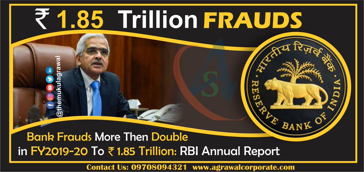themukulagrawal's tweet photo. The RBI Bank Fraud 1.85 Trillion:
.
.
JOIN 25 AUGUST 10 SEPTEMBER ONLINE CLASS CALL 09708094321
.
#rbi #froud #corruption #bankfroud
#nifty #nifty50 #banknifty #stockmakret #sharemarke #bluechipstock #investment
#multibaggerstock2020 #whatismultibaggerstock #positionaltrading https://t.co/341Jwfx45Y