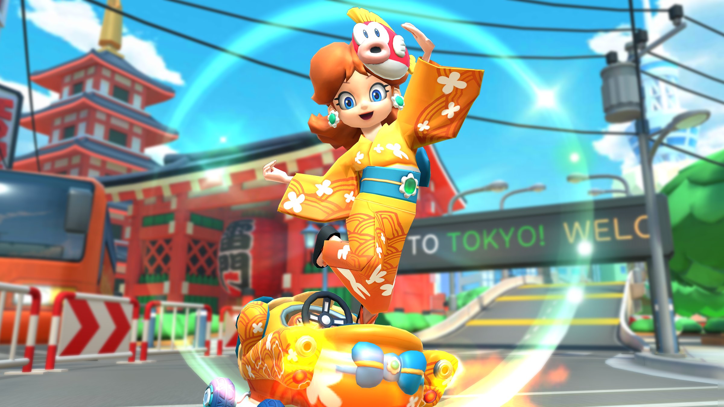 マリオカート ツアー 元気いっぱいの笑顔がまぶしいデイジーがゆかた姿で登場 ゆかたと同じ柄にカスタマイズした おまつりガール も新登場 マリオカートツアー T Co Qayk2otdke Twitter