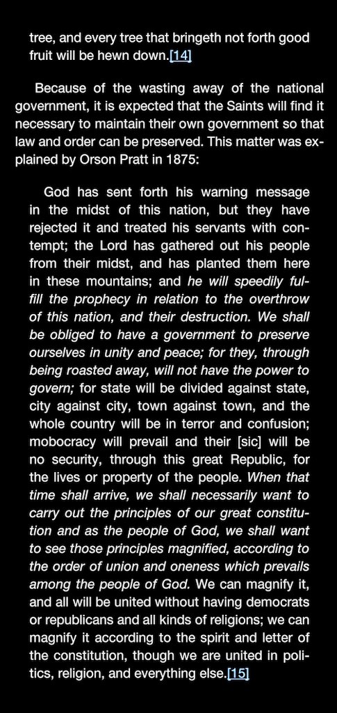 "We shall be obliged to have a government to preserve ourselves in unity and peace; [ #DezNat] for they, through being roasted away, will not have the power to govern; for state will be divided against state, city against city, town against town..."