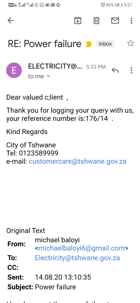 City Of Tshwane On Twitter Technicians Dispatched To Attached To Mamelodi And Thereeds Power Outages