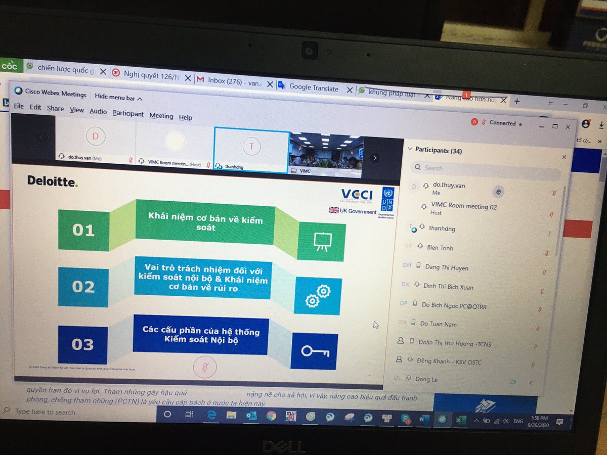 vando214654731's tweet image. Due to covid-19 the training for #VIMC on #internalcontrols is organized online by #VIMC, #UNDP, #VCCI and #UKEmbassyinHanoi under the support of #UKProsperityFund #ASEANEconomicreform of the #UKGovernment. We are happy to support VIMC to build transparent fairbiz system.