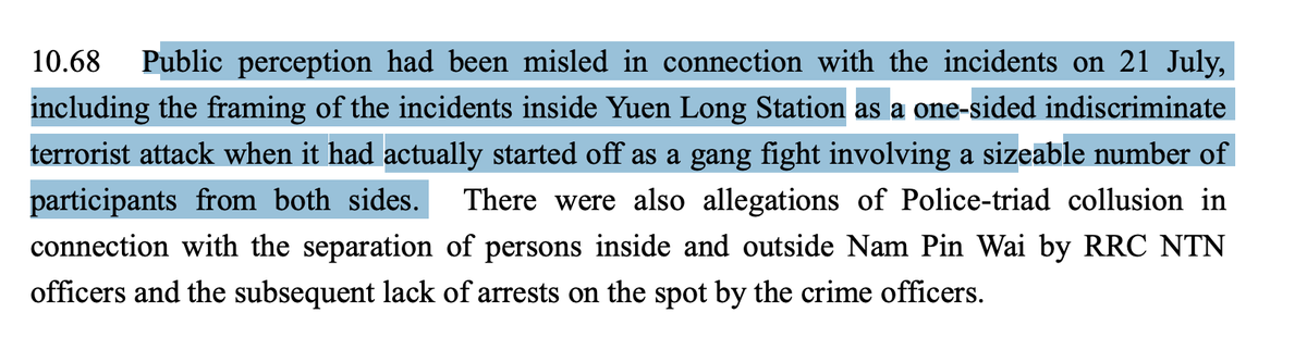 maryhui's tweet photo. HK police today really drawing on the "independent" watchdog report framing the 7.21 thug attack as a "gang fight involving...both sides." Critics had dismissed the report as a whitewash but it's now being weaponised by police to back up falsehoods https://t.co/8LCeYHIyXa https://t.co/mmK9RvQyfk