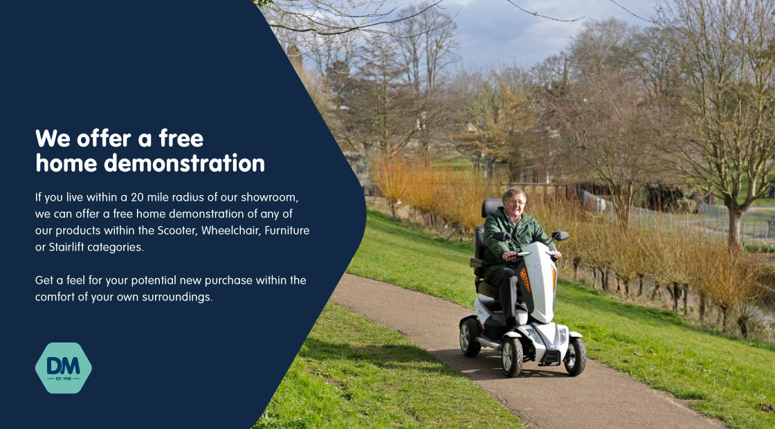We offer a free home demonstration of many of our products.

We feel it's important for you to get a feel for your potential new purchase within the comfort of your own surroundings.

Visit the link below or call us to discuss your demonstration.

🔗 derbymobility.co.uk/free-home-demo…