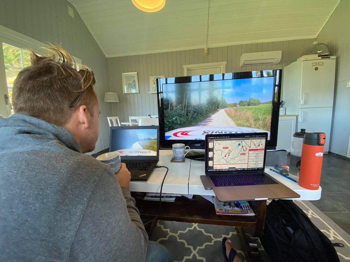 MadsOstberg's tweet photo. 2 days of @RallyEstonia prep done with @TorsteinEriksen 📝 Really looking forward to contest my first #WRC2 rally since Sweden #pacenote #videoprep https://t.co/9tLUjnYESI