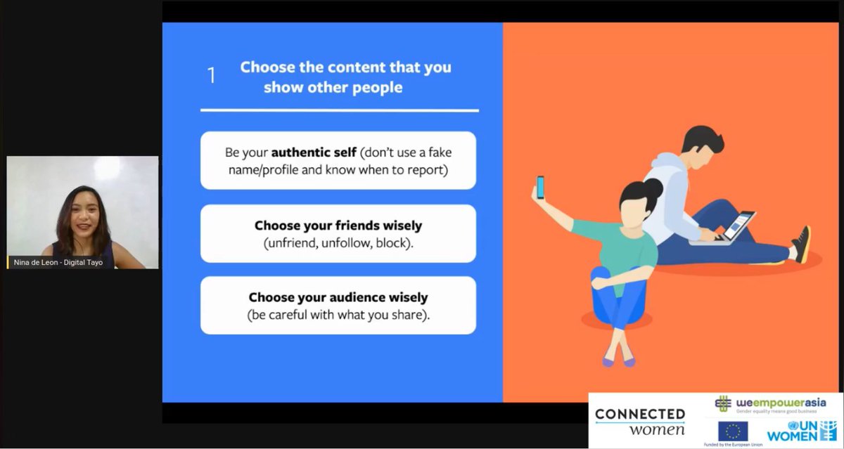 connectedwomen's tweet photo. #DigitalTayo's Nina De Leon sharing #DigitalSafety tips on our live webinar. Join us!
Go to: https://t.co/HbOLt0vRoL
#WeEmpowerAsia #ConnectedWomen #WomenRiseAboveCovid https://t.co/eeSFdIJYND