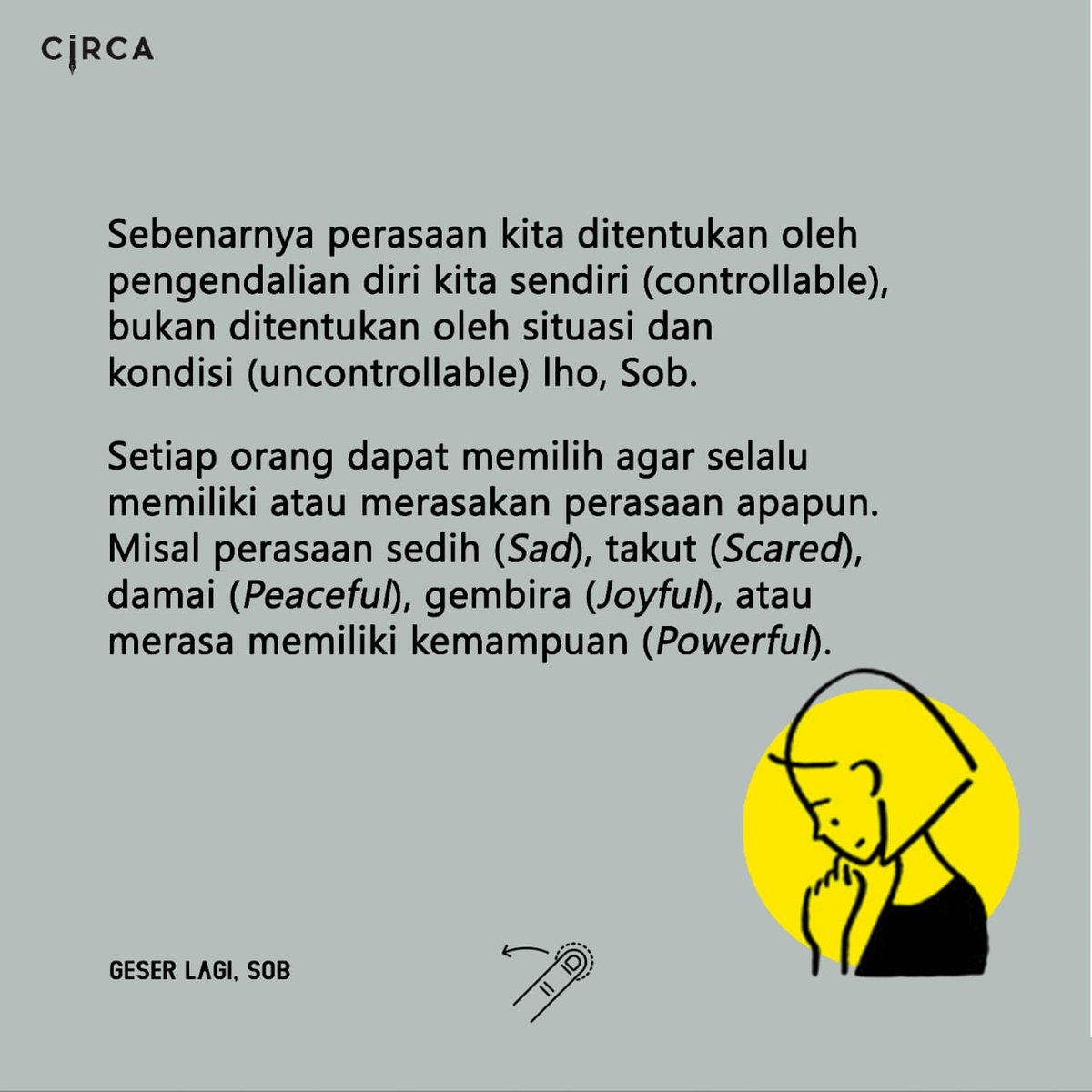 penerbitcirca's tweet photo. Sudah sore tapi kalian masih tetap happy, kan, Sob???
#penerbitcirca #circaniskala #bukucirca #kangmus #sobatcirca #feelingwheel #feelinggood #circleofemotion #mylife #selfcare #loveyourself #menepisyangniskala https://t.co/88qwnMuHcu