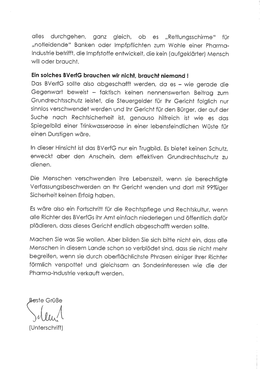 kjh_mov's tweet photo. #RT Rechtsfreier Raum.
Dienstaufsichtsbeschwerde gegen die Richter der 2ten Kammer des Ersten Senats #Masing, #Paulus und #Christ.
@ntvde @BILD @focusonline @derspiegel @SpiegelAnti @reitschuster @querdenken711 @RobertKennedyJr @realDonaldTrump @KremlinRussia @Michael_Ballweg https://t.co/UqnY70iotq