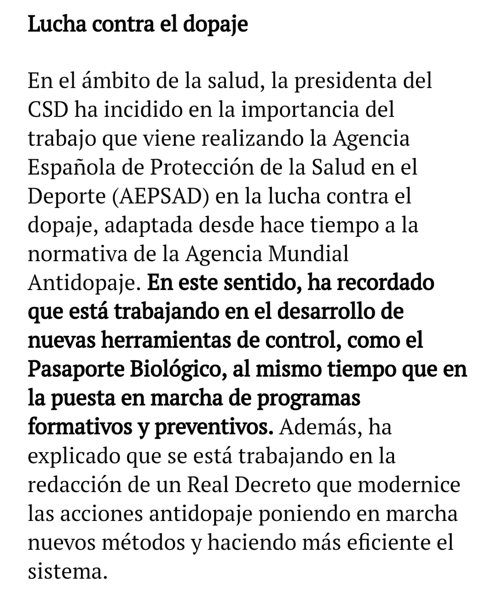 #DerechoDopaje | Más de 3 años después, ni desarrollo reglamentario del Pasaporte Biológico (ninguna infracción en Sanciona2), ni aprobación de un Real Decreto que haga más eficiente el sistema. Meros eslóganes políticos que le hacen un flaco favor al #deportelimpio en España.