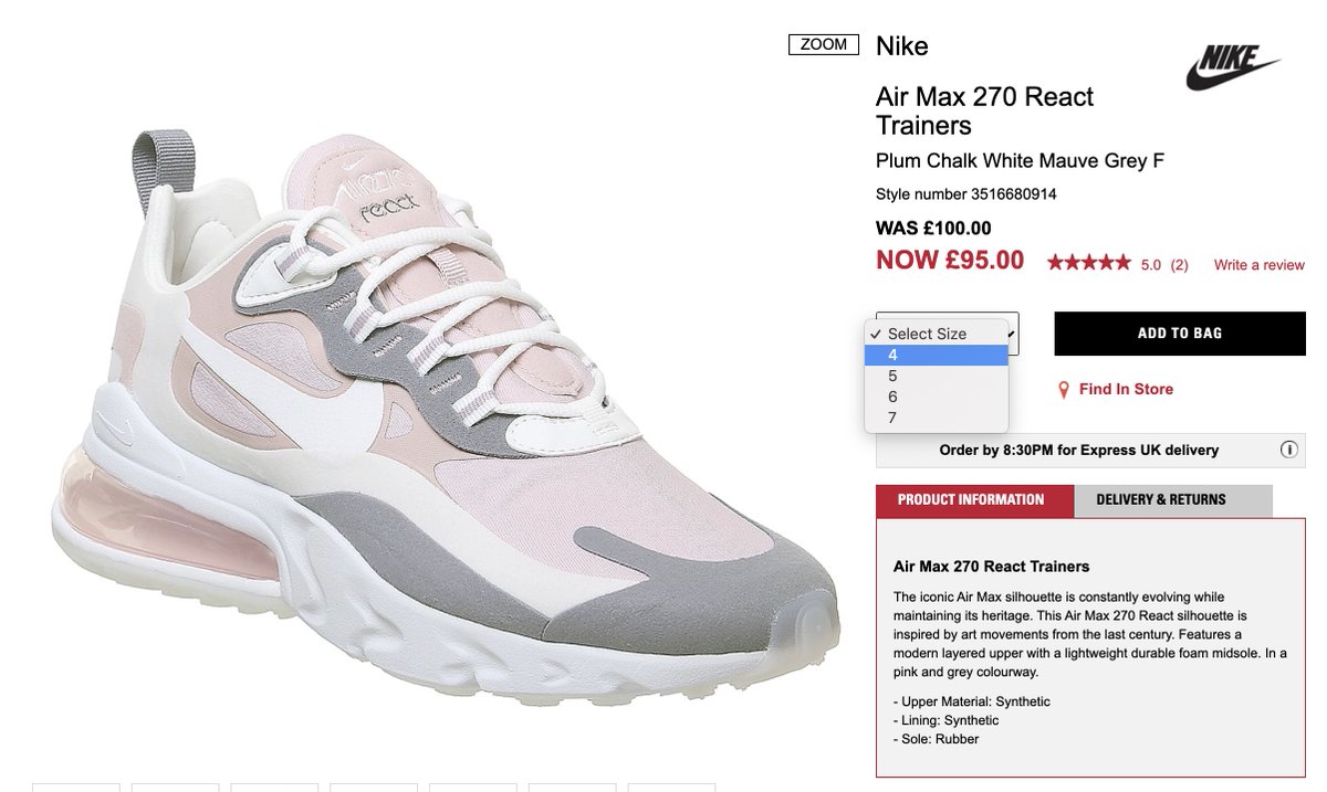 nike 270 react offspring