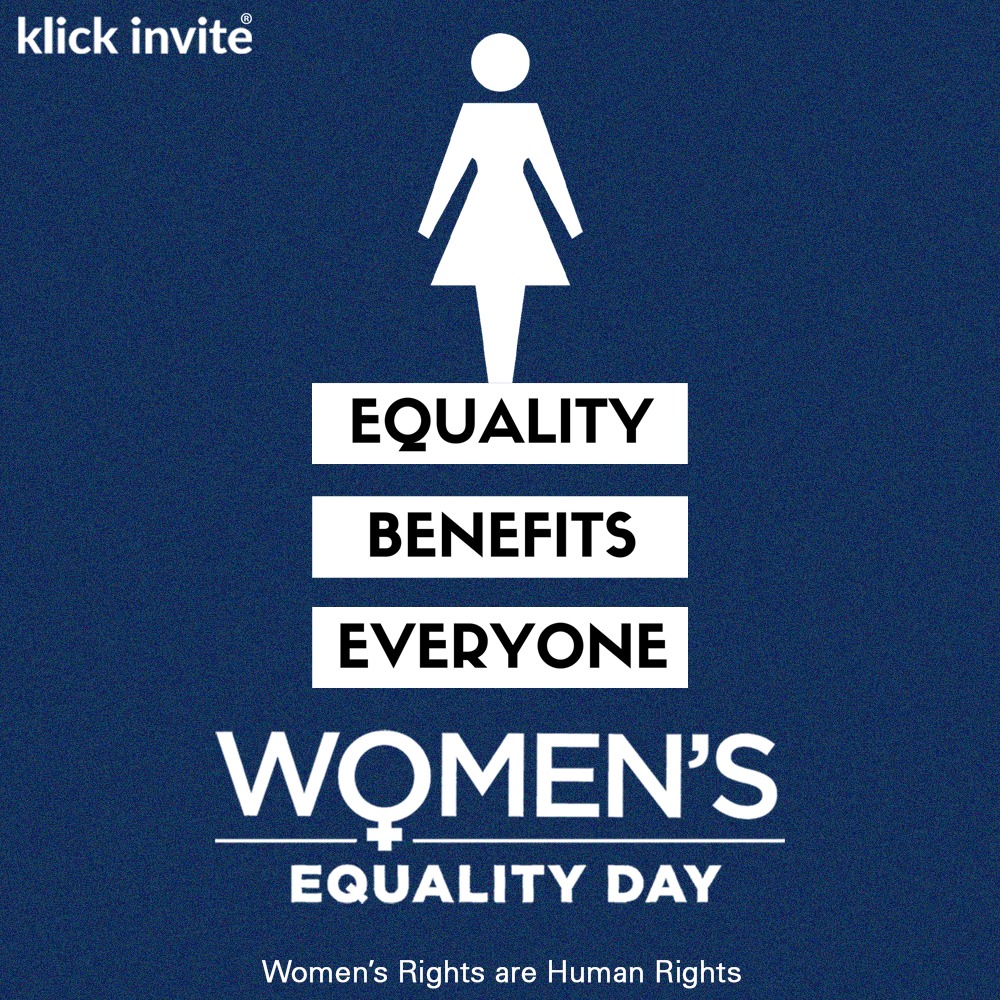 KlickInvite's tweet photo. 'Culture does not make people. People make culture.'

🤝 On the Women's Equality Day 👩‍🦰, let's pledge to make a culture that gives equal rights to everyone regardless of the gender!

#WomenEqualityDay #Women #Equality #Gender #Culture https://t.co/0WLG3h6vWt