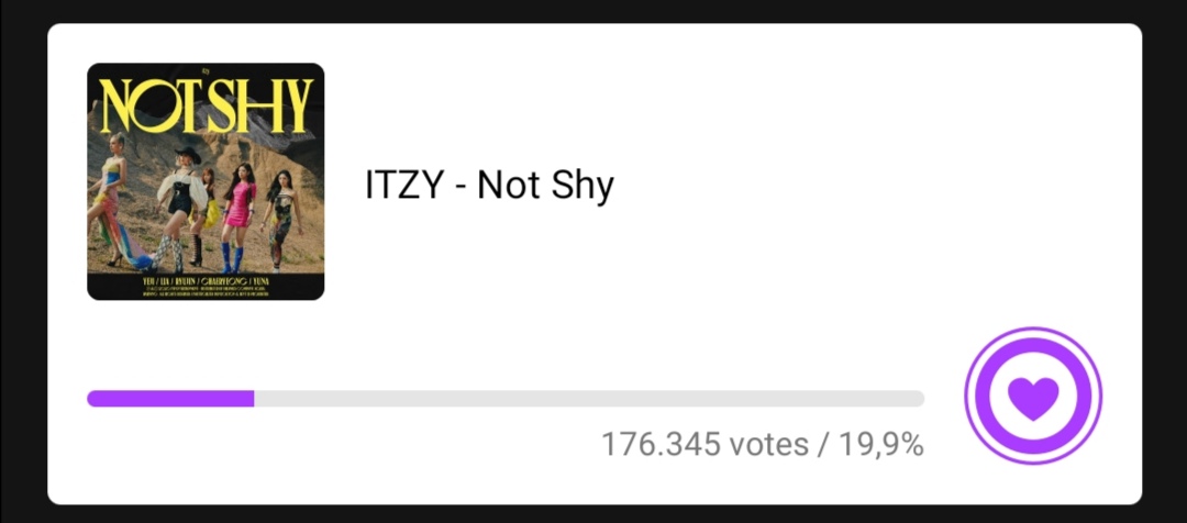 Midzies! Go to mubeat app and vote Not Shy on Global voting!
#ITZY #ITZY_NotShy #ITZYCOMEBACK #NotShy #Mubeat #GlobalVoting