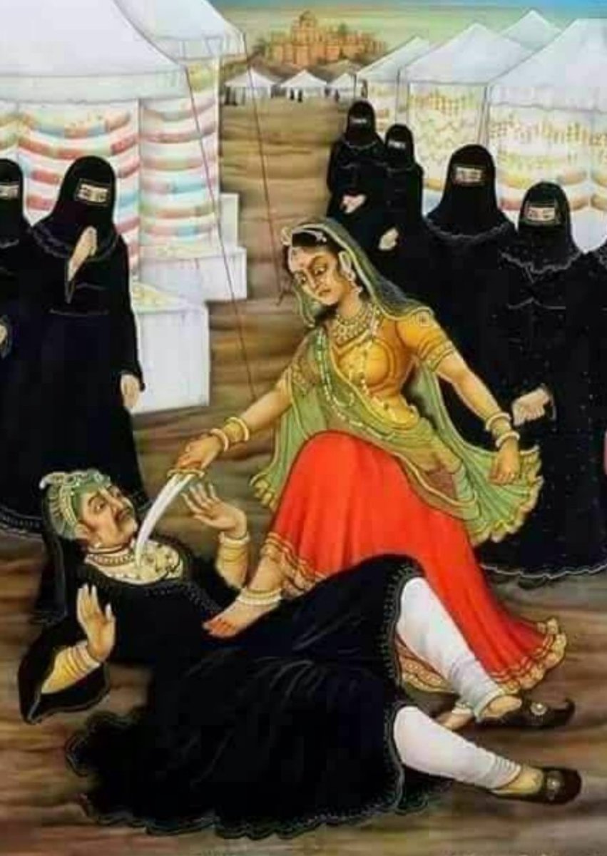 WHEN KATARI WAS PLACED ON THE NECK, AKBAR APOLOGIZED TO VEERANGANA KIRAN DEVI RATHORE.It is said that she forced the emperor Akbar to bow down. Akbar begged Kiran Devi for his life and said- Kiran, you are definitely Durga, Forgive me.