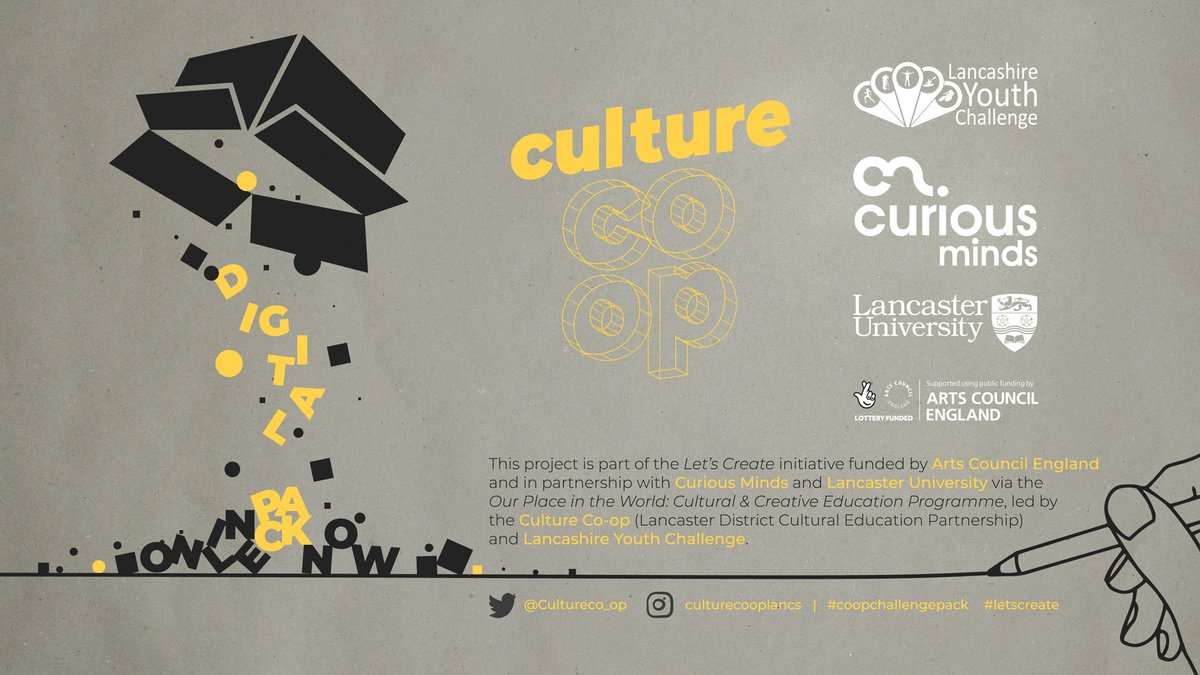 Cultureco_op's tweet image. Our &apos;Creative challenge pack&apos; is now online and available to download for FREE. The pack contains a carefully curated selection of creative activities for young people to get stuck into. bit.ly/2Yx6TOf #letscreate #culture #education #art