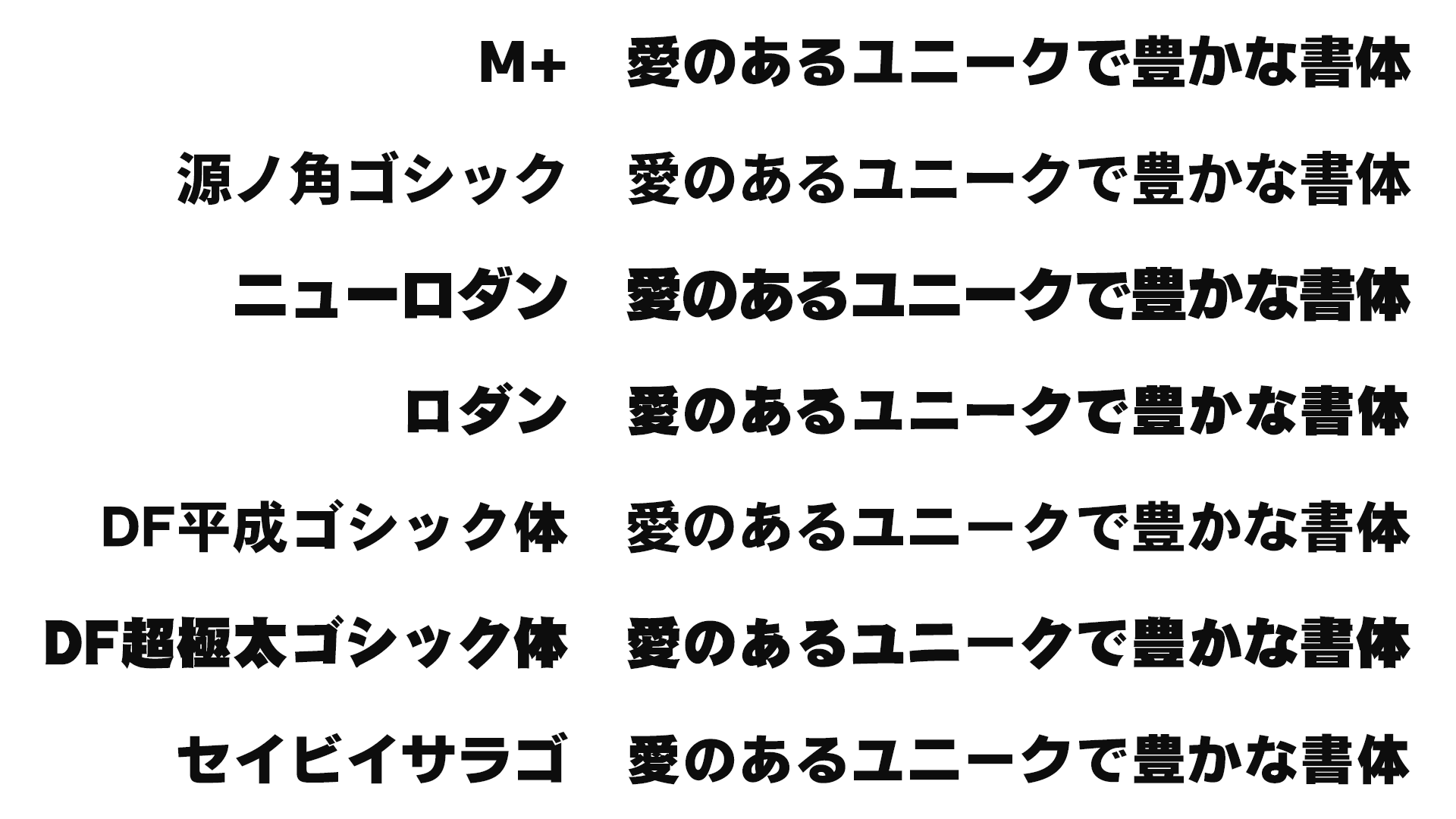 ふらっと ロボ娘vtuber運用者 Twitterissa 夜枕ギリーさんが講座動画でオススメされていたm フォント そう言えば入れてるけどあんまり使ってないなと思って手持ちのオーソドックスな極太ゴシック体と比較してみる これは確かに フリーフォント ふらっと ロボ娘vtuber運用者 Twitterissa 夜枕ギリーさんが講座動画でオススメされていたm フォント そう言えば入れてるけどあんまり使ってないなと思って手持ちのオーソドックスな極太ゴシック体と比較してみる これは確かに フリーフォント