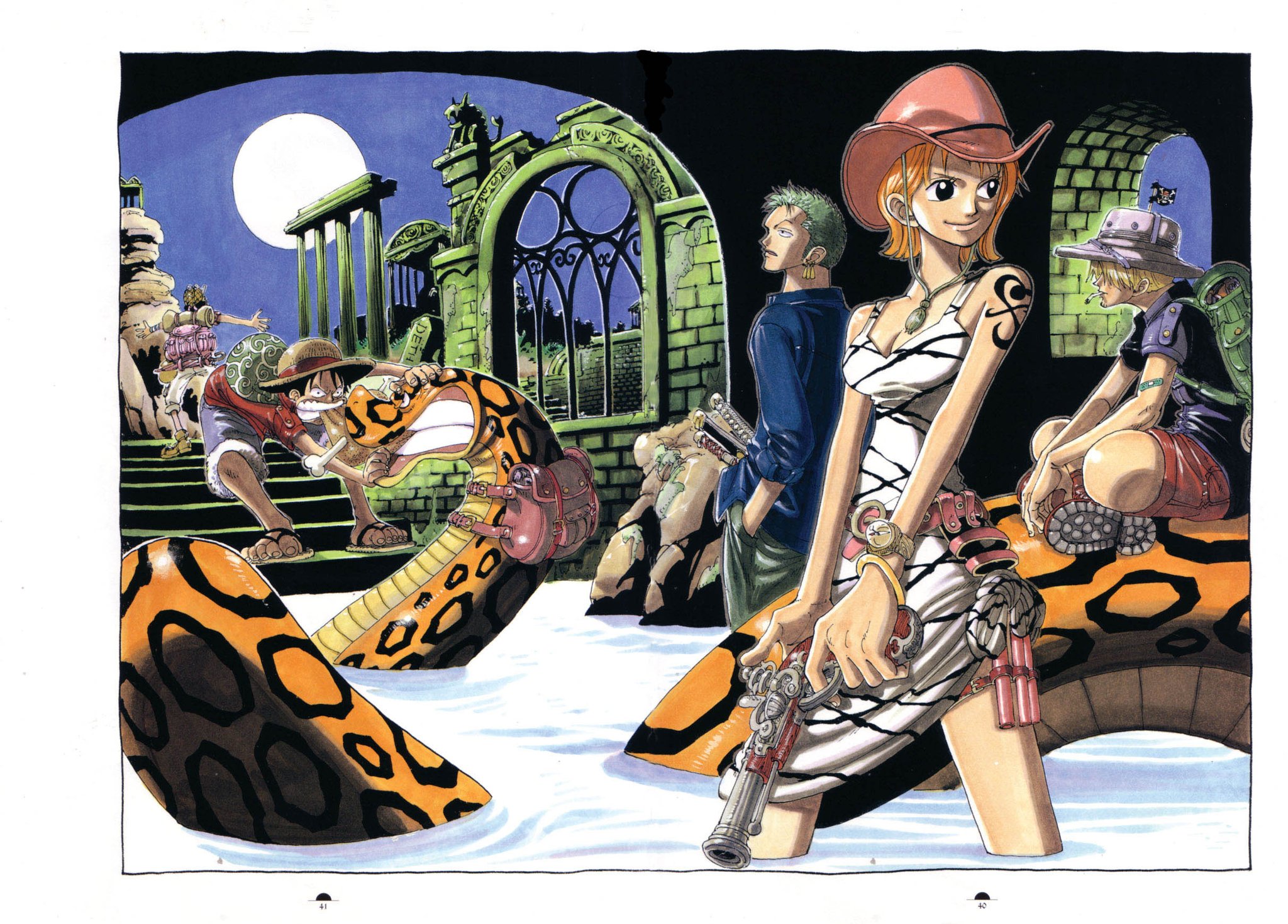 Manga Artwork One Piece ワンピース By Eiichiro Oda 尾田栄一郎 Color Spreads 1 Chapter 1 19 07 1997 T Co Dmuxycion2 Twitter