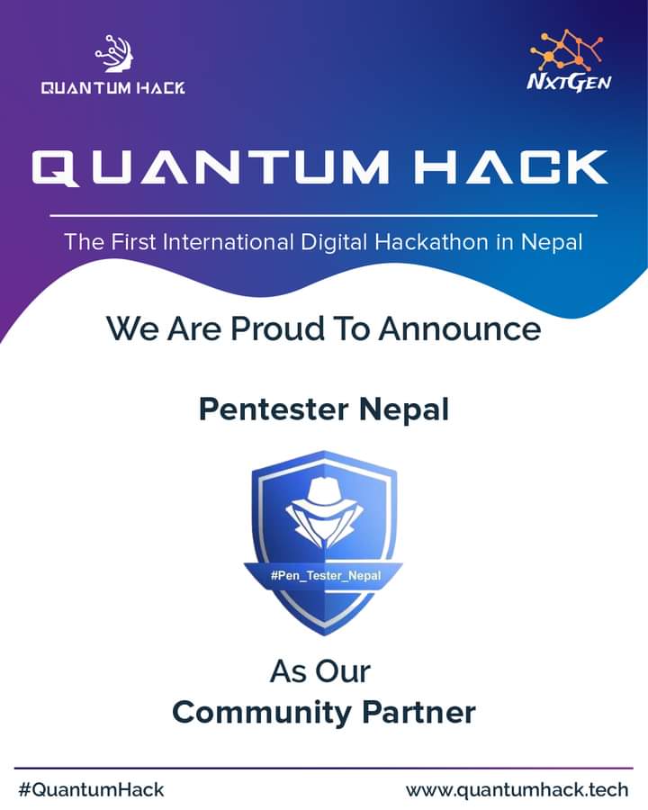 Quantum_Hack's tweet image. We announce Pentester Nepal as Community Partner for our forthcoming online hackathon ‘QuantumHack’.
Info for QuantumHack: quantumhack.tech

REGISTRATION HAS REOPENED for hackers:
quantumhack.tech/register/index…
Register to attend QuantumHack: 
forms.gle/Wxerbtk6ZSVGrz…
#quantumhack