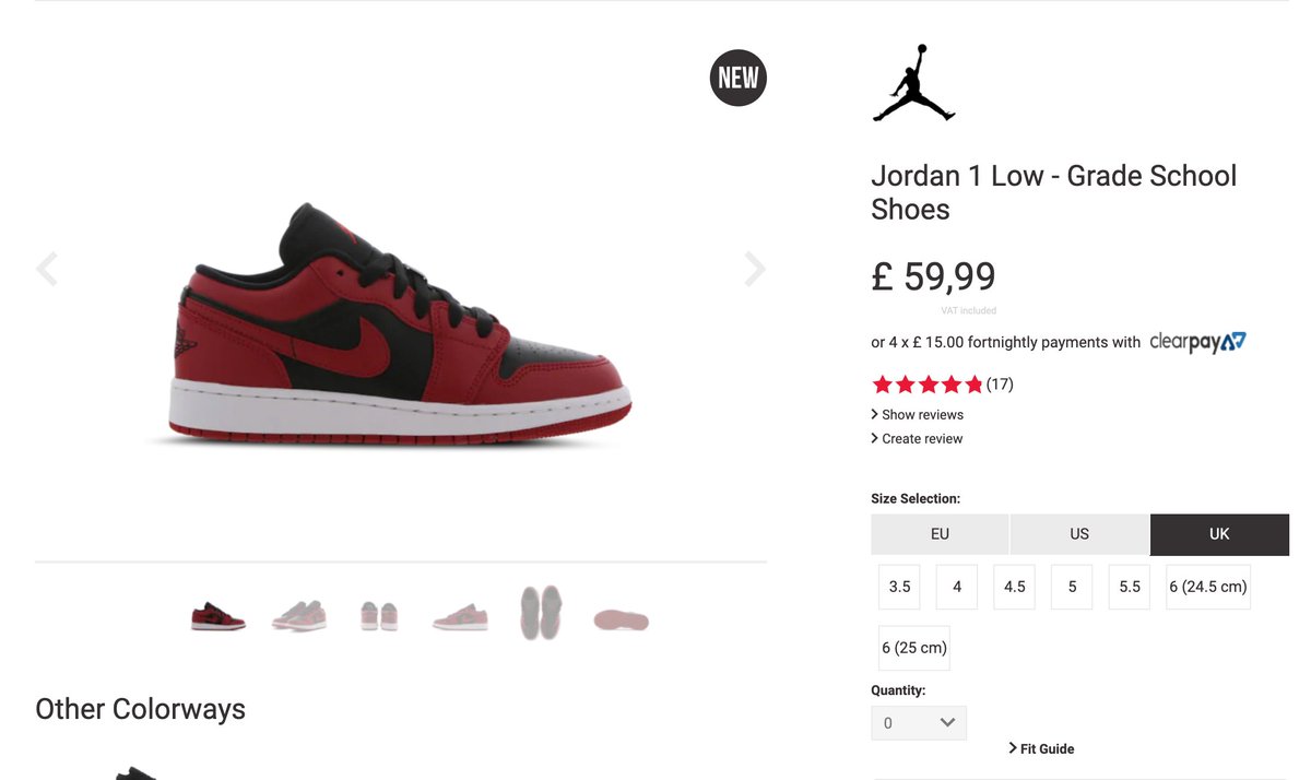 Jordan 1 Low 'Reverse Bred' (GS 