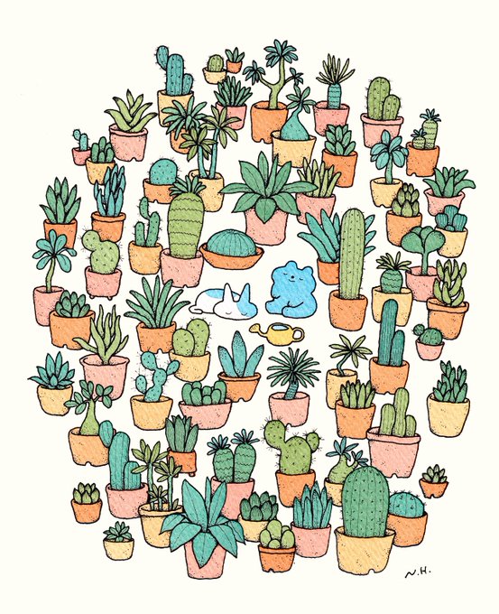 「cactus cat」 illustration images(Latest)