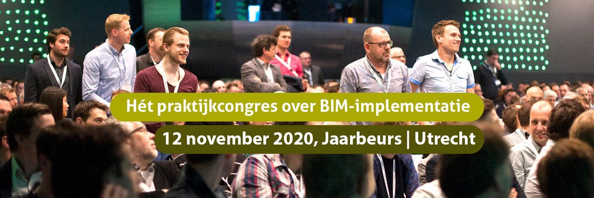 SAVE THE DATE: 12 november 2020, Jaarbeurs Utrecht
De BIM Praktijkdag 2020 vindt plaats op 12 november aanstaande. Het programma is klaar. 
De locatie is stijlvol, uniek en vooral 100% coronaproof! 
Check de website voor meer informatie. 
tinyurl.com/y38xgq6l