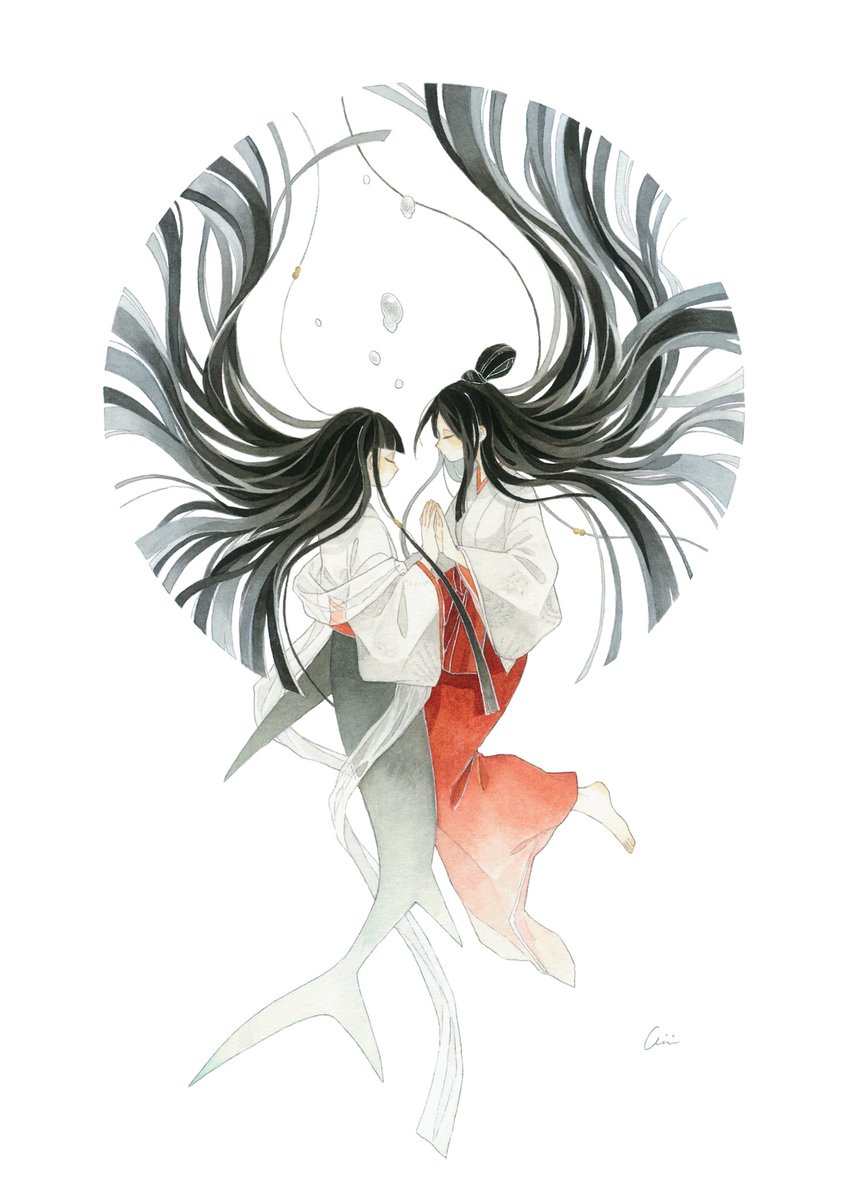 日本神話 玉依姫・豊玉姫 」|嘉村ギミのイラスト