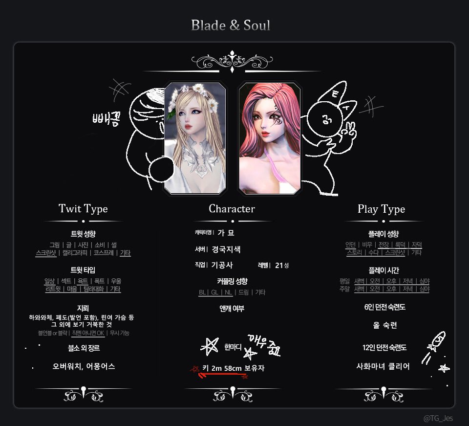 Gamyo__'s tweet image. #블친소 #블소_트친소

경국지색 쩌리기공에 스펙도 높지 않지만 부르시는 던전이 있다면 가서 숙코짓은 하지 않을정도의 실력이 있을겁니다 아마...
주저리 주저리 떠드는거 제일 좋아하는 인간인지라 같이 떠드실 분 구해욧!!!
트위터는 처음이라 잘부탁드립니닷
흔적남겨주시면 무멘팔하겠습니당🥰