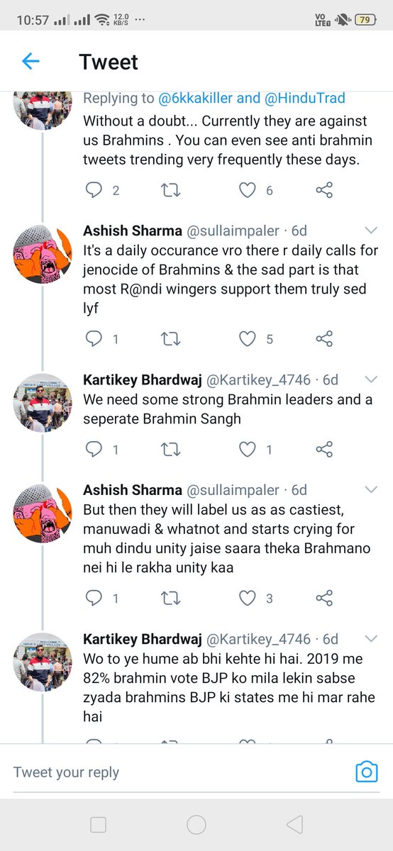 Lol... We aren't in favor of genocide of brahmins...How many brahmin leaders do you want idiot?  Almost every major leader is an UC...They even forgot about brahmin operated sangh 