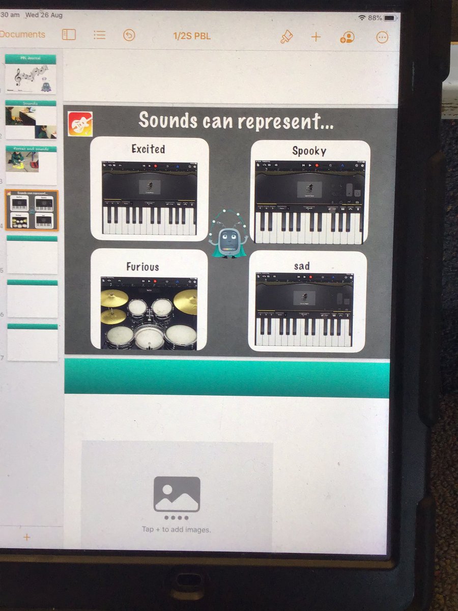 Many new skills learnt in 1/2S today! Representing emotions with music in GarageBand✅ screenrecording their music ✅ trimming the video✅ inserting into Pages✅ copying a Pages doc into their digital learning journal✅ #ThisIsBlairmount #PBL <a href="/LSous5/">LSous</a> @BlairmountPS <a href="/AppleEDU/">Apple Education</a>