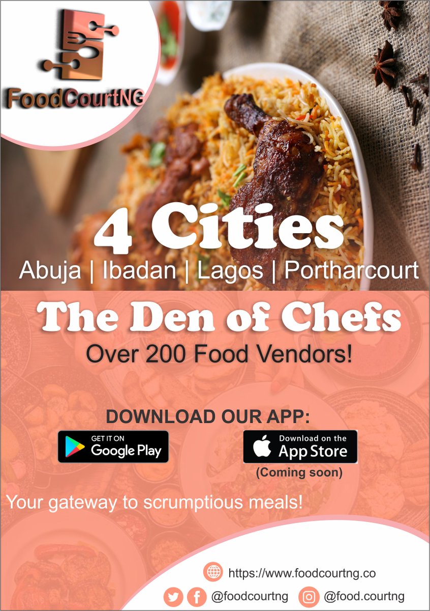 Only for foodies; The pleasure of variety on ur plate. Please download the app from Google Playstore: tinyurl.com/fcngc and get access to the most scrumptious meals at your doorstep in 45 minutes! #fanikayode #apology @DJRoJay @realsheddyking @Accesories4Me @CynthiaTheBrand