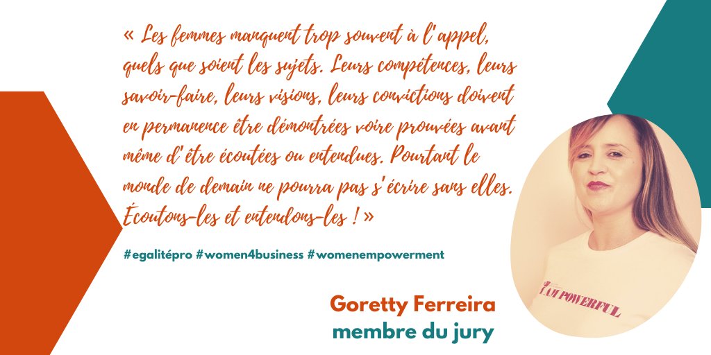 Membre du jury de  @Sororistas_ : Goretty Ferreira, fondatrice et dirigeante de L'Agence pour l'Entreprenariat Féminin et  @BoostElles programme d’accompagnement en faveur de la carrière des femmes, pour la réussite des femmes dans l’économie & les postes à responsabilité.