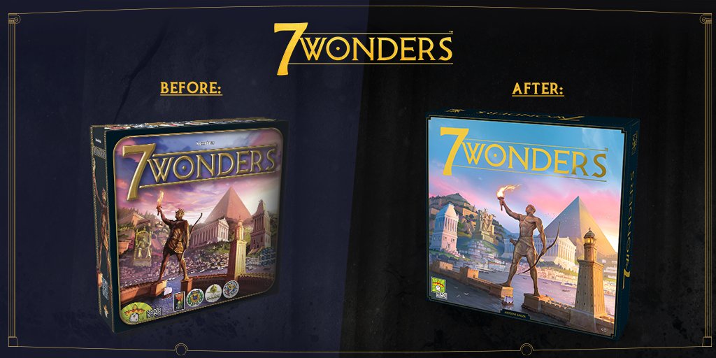 ReposProduction's tweet image. DAY 1 | Redesign of the box 📦

🌅 With its new cover illustration, golden effects and new format, #7Wonders has lots of changes to discover inside its box
 
🛍️ Coming soon in your favorite stores