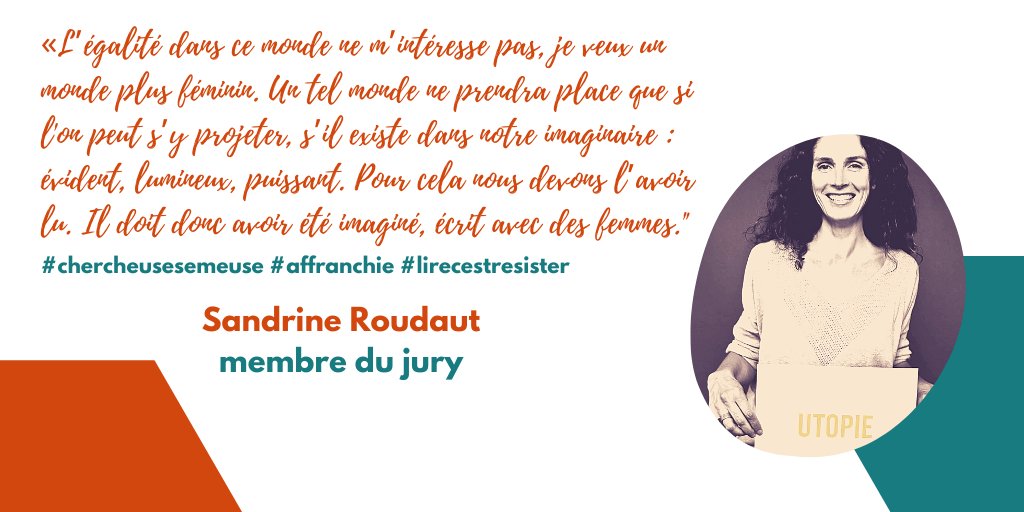 Membre du jury de  @Sororistas_ :  @SandrineRoudaut autrice et éditrice. Elle publiera le 3 septembre le roman « Les déliés » aux éditions  @lamersalee. Son livre été sélectionné parmi les 10 romans imaginaires de la rentrée par  @livreshebdo