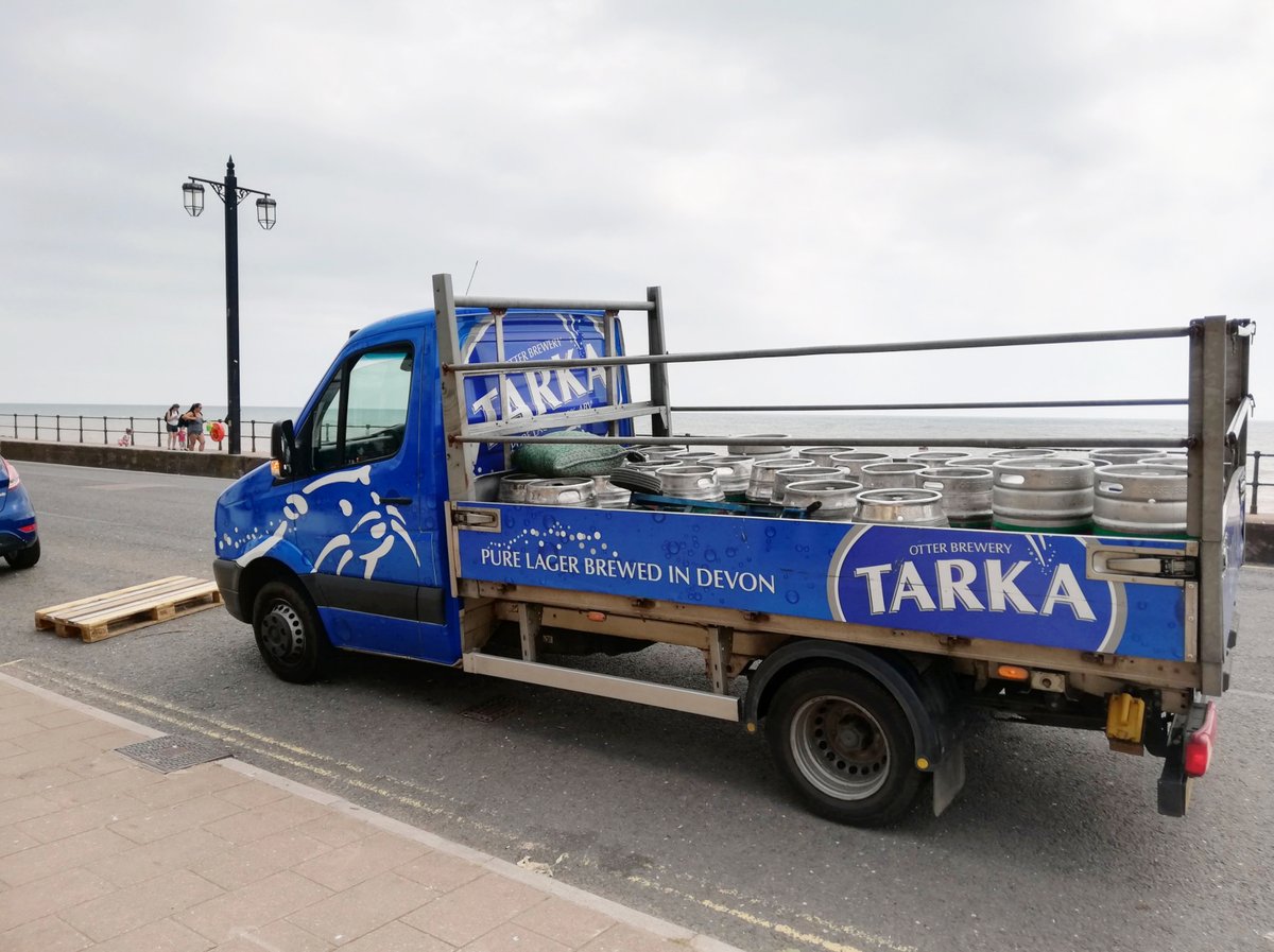 otterbrewery's tweet photo. The Tarka truck never sleeps. Pure Devon lager getting our pubs ready for the bank holiday. Liquid sunshine in a glass #DiveIn #TarkaTime #DrinkLocal https://t.co/8WqS3z4D8Z