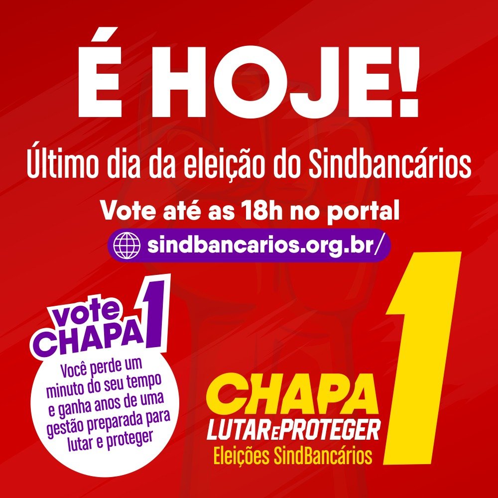 LUTAREPROTEGER's tweet photo. #SomosTodosChapa1
 #EleiçõesSindBancários
 #Chapa1PreparadaParaLutarEProteger https://t.co/3QvQ0pM5us