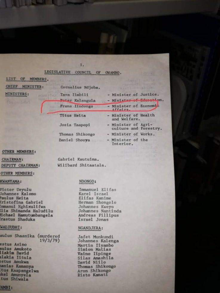 ...at the time when the Minister of Economic Affairs (today's Ministry of Finance) was, you know who . Tatekulu Sheehama really sold sweets, and had he been alive today, he would be the richest man in Namibia.