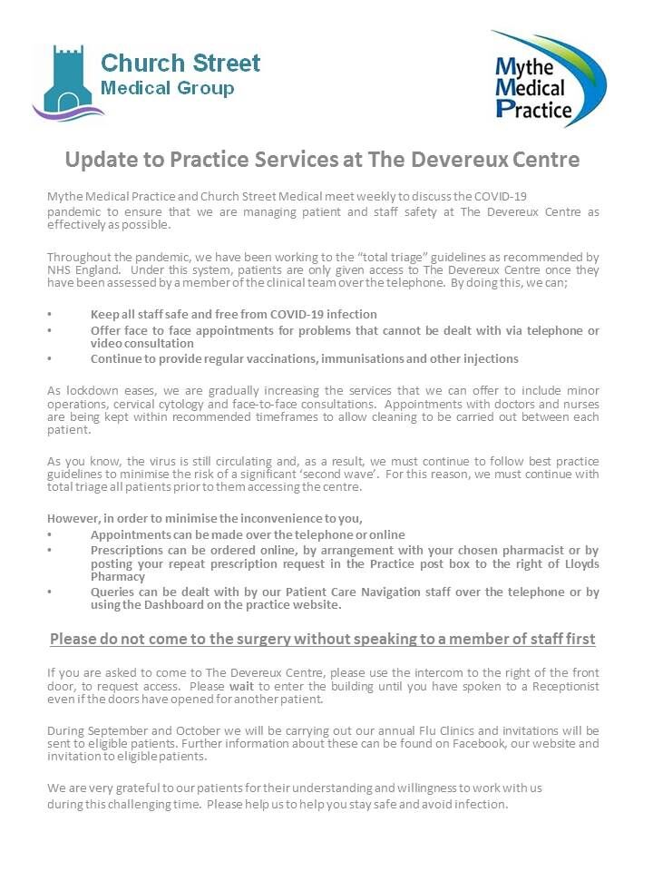 Please find attached a summary of the guidelines currently in place at The Devereux Centre in Tewkesbury.

As always, we are very grateful for your support and understanding 😊