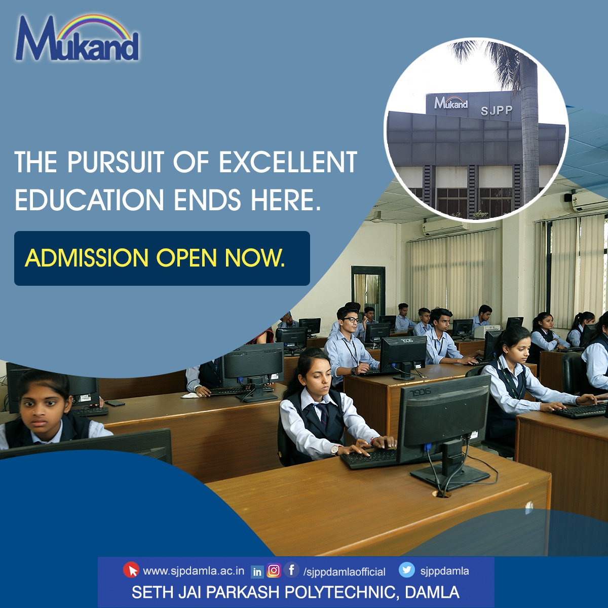 sjppdamla's tweet photo. Secure your career with the best polytechnic colleges of Haryana. Get enrolled now
For registration visit:-https://t.co/YKNAnsMdnP
#BestPolytechnic #PolytechnicCollege #SJPPDamla #PolytechnicCourses #PolytechnicInHaryana https://t.co/wqLnCY9mi6