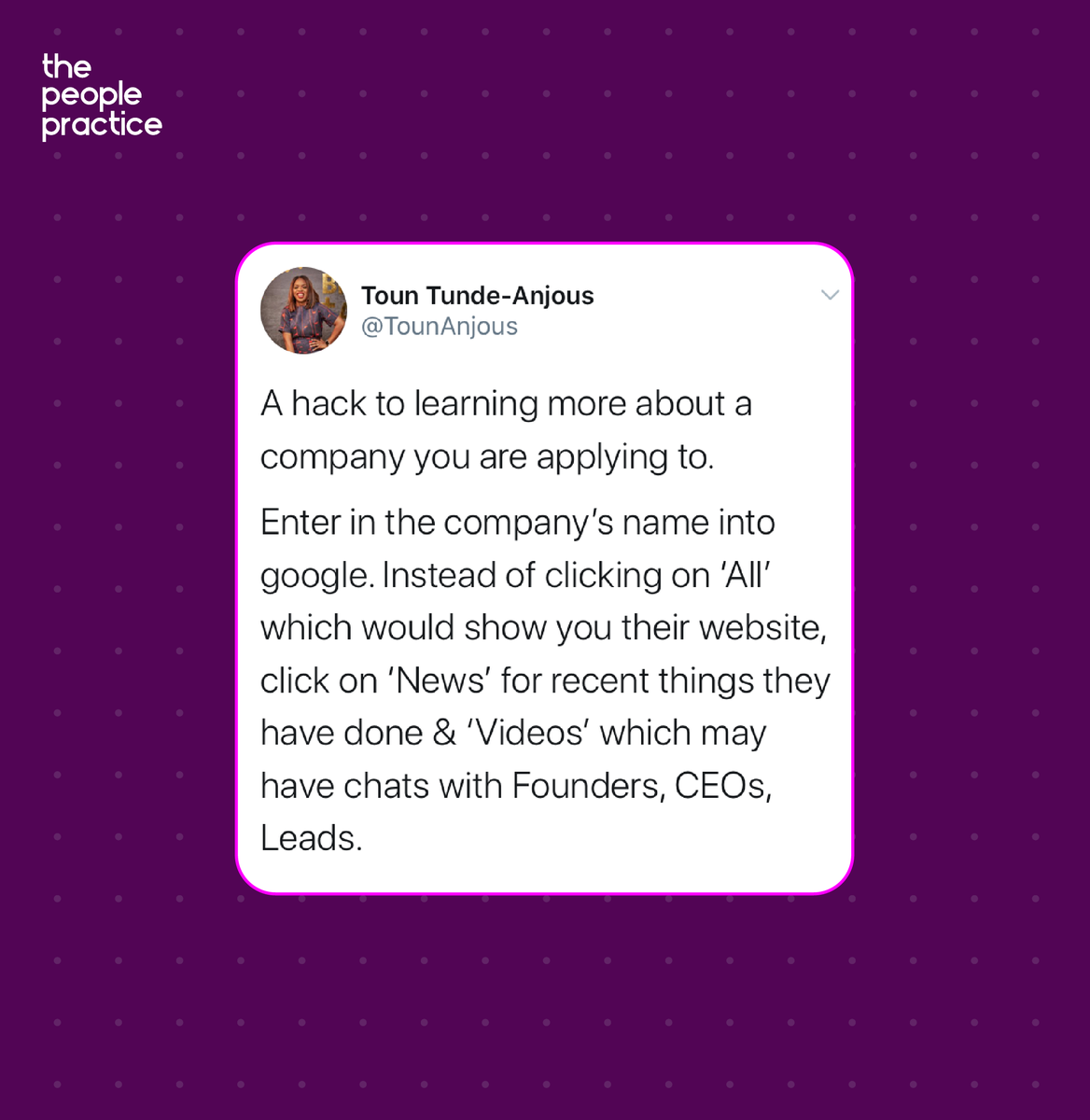 ThePeoplePract's tweet photo. A tried and tested recruitment hack!

#hr #wednesdaywisdom #jobinterview #jobseries https://t.co/02r3kfiVjj