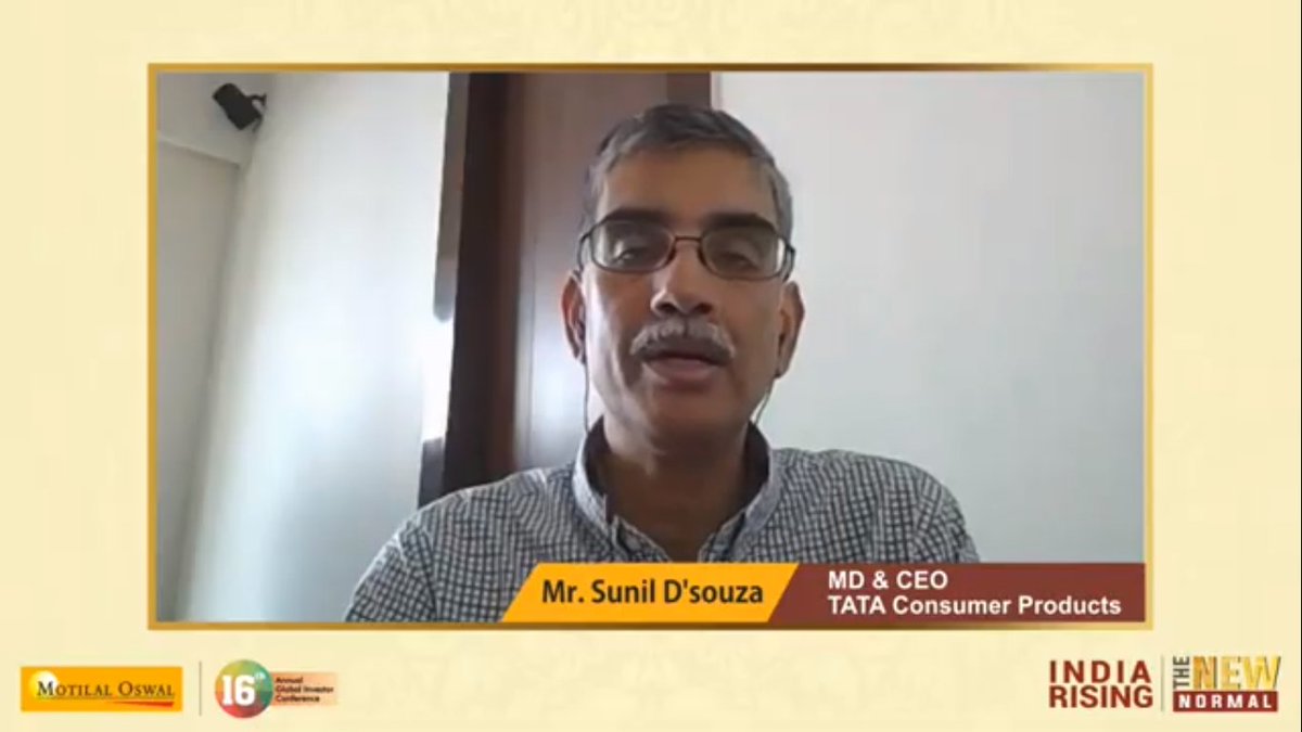 Mr. Sunil D'souza, MD & CEO, Tata Consumer Product is now speaking at the 16th  #MOAGIC