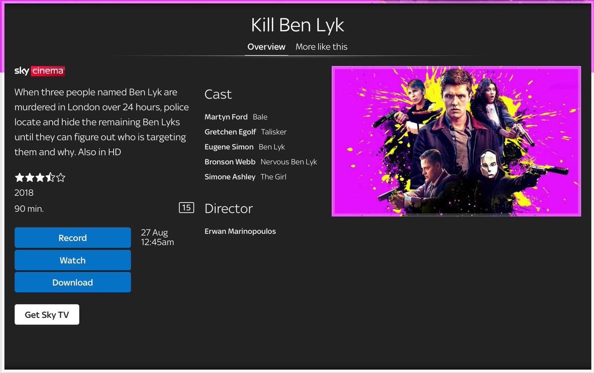Daz Black Kill Ben Lyk A Movie I M In Is Now On Sky Cinema Go Check It Out Guys