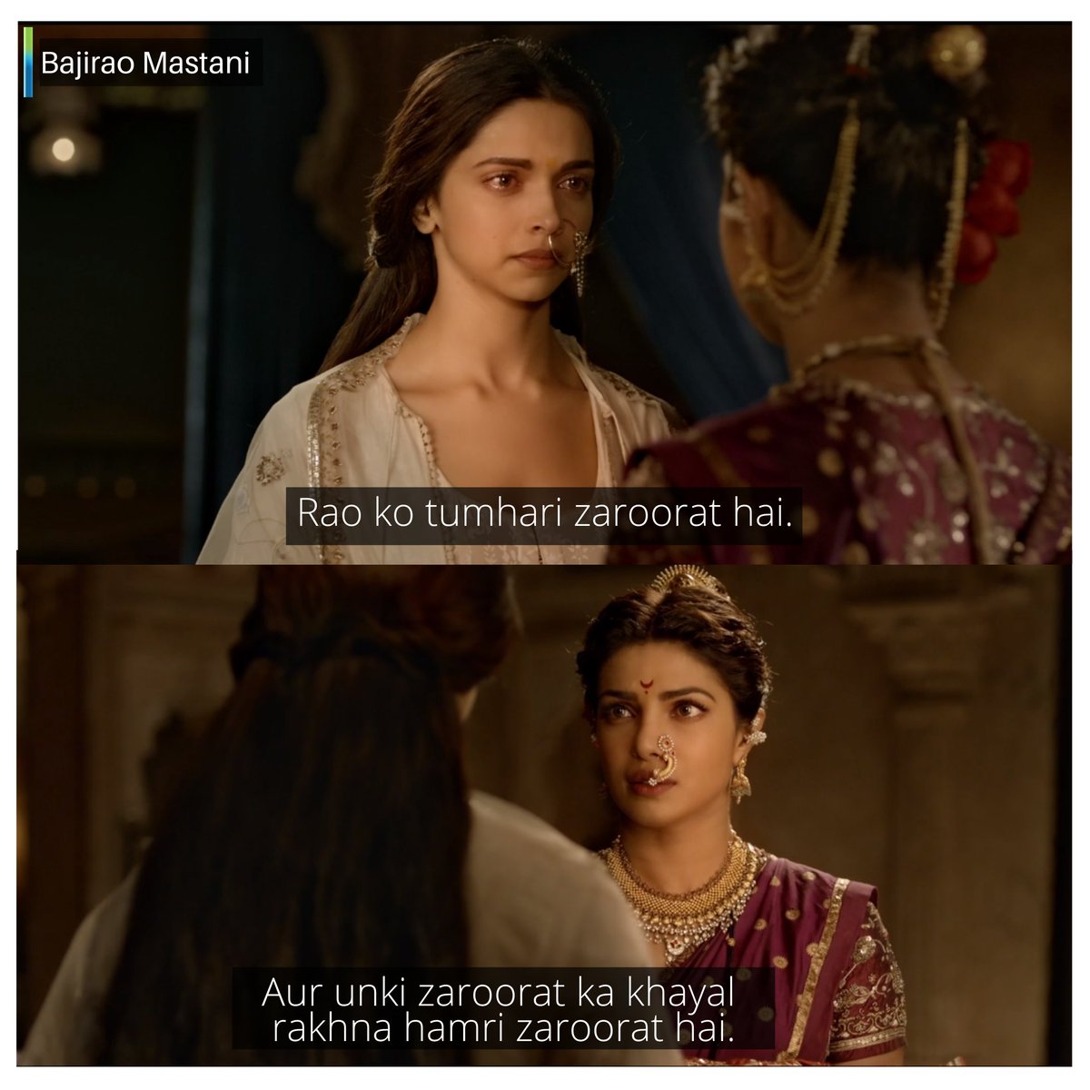 In elegant navvaris, flowers in her hair and tears brimming in her kohl-rimmed eyes,  @priyankachopra makes a heartbreakingly beautiful Kashi—again and again choosing not what she 𝑤𝑎𝑛𝑡𝑠 but what the man she loves 𝑛𝑒𝑒𝑑𝑠.(3/10)