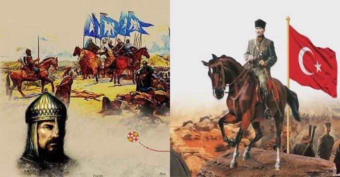 İki kutlu zaferin yıl dönümlerinde başta Sultan Alparslan ve Mustafa Kemal Atatürk olmak üzere  kahramanlarımızı ve şehitlerimizi rahmetle anıyoruz. 

26 Ağustos 1071 #MalazgirtZaferi
26 Ağustos 1922 #BüyükTaarruz

Zaferlerimizin yıl dönümleri kutlu olsun.