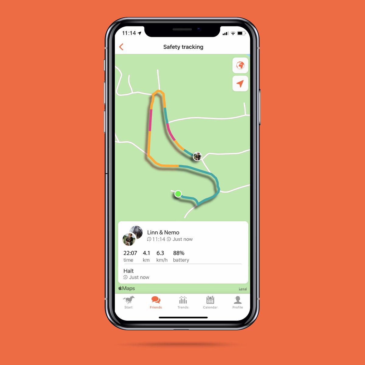 #FeatureWednesday - Safety Tracking

Let someone follow your ride live from their phone until you are back safe 🐴🧡